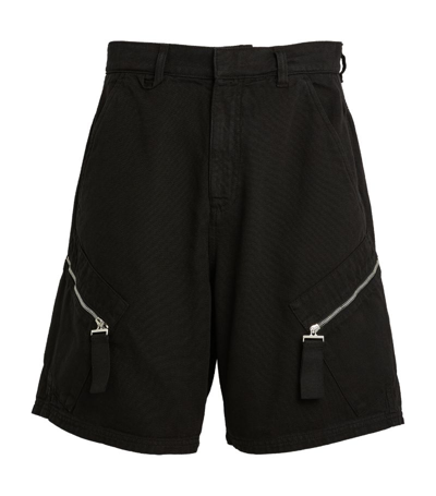 Shop Jacquemus Cotton Cargo Shorts In Black