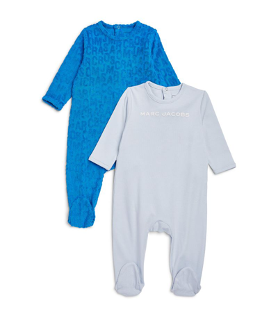 Shop Marc Jacobs Logo Print Pyjama Set (1-6 Months) In Blue