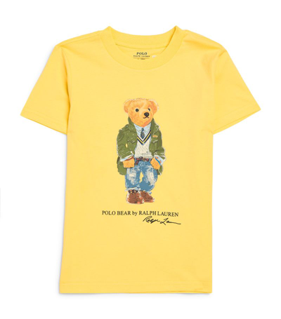 Shop Ralph Lauren Polo Bear T-shirt (2-7 Years) In Yellow