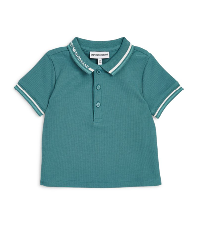Shop Emporio Armani Logo Polo Shirt (6-36 Months) In Blue