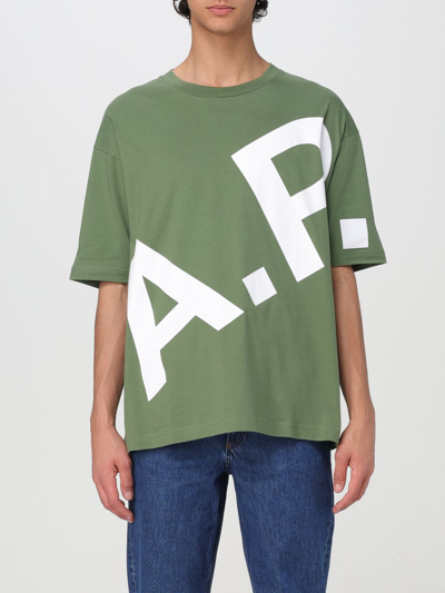 Shop Apc T-shirt A.p.c. Men Color Green