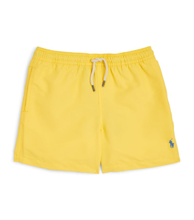 Shop Ralph Lauren Polo Pony Swim Shorts (2-7 Years) In Yellow