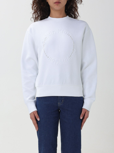 Shop Calvin Klein Sweatshirt  Woman Color White