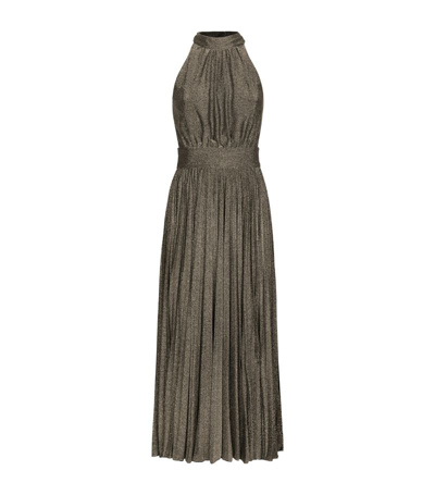 Shop Dolce & Gabbana Halterneck Midi Dress In Multi