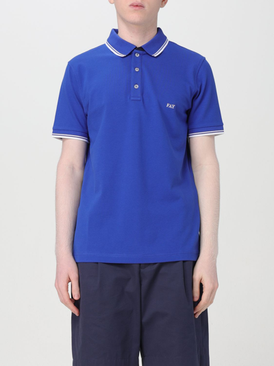 Shop Fay Polo Shirt  Men Color Blue 1