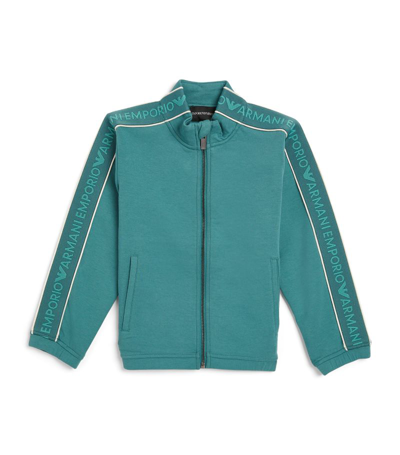 Shop Emporio Armani Logo Tape Jacket (4-16 Years) In Blue