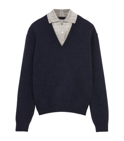 Shop Loewe Trompe-l'oeil Sweater In Blue