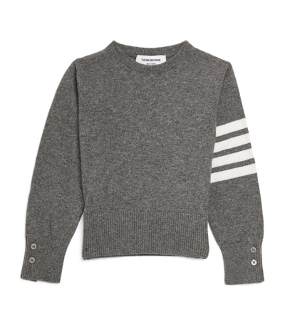 Shop Thom Browne Cashmere 4-bar Sweater (2-12 Years) In Grey