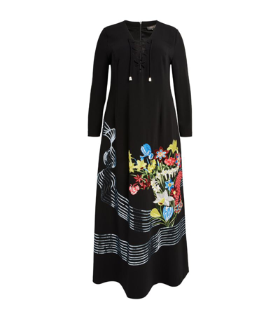Shop Marina Rinaldi X Mary Katrantzou Embroidered Floral Maxi Dress In Black