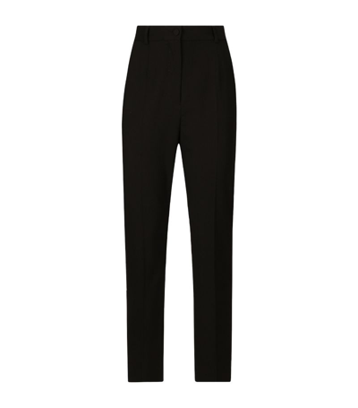 Shop Dolce & Gabbana Wool High-waisted Trousers In Multi