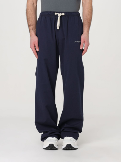 Palm Angels Logo Drawstring Track Pants In Blue
