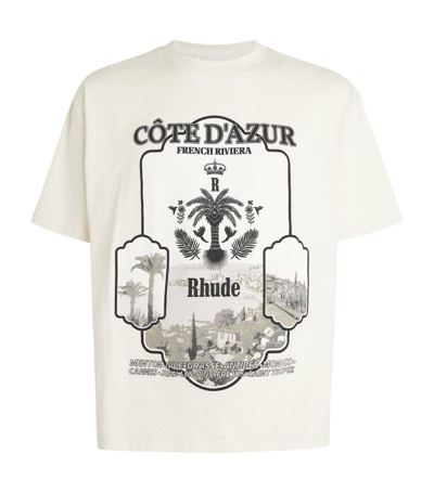 Shop Rhude Cotton Graphic T-shirt In White