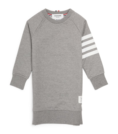 Shop Thom Browne 4-bar Sweatshirt Dress (2-12 Years) In Grey