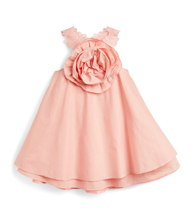 Shop Ermanno Scervino Junior Silk-blend Rose Dress (4-14 Years) In Pink