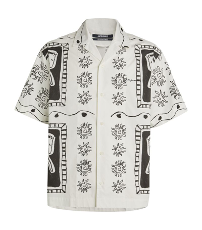 Shop Jacquemus Linen Horse Print Shirt In Multi