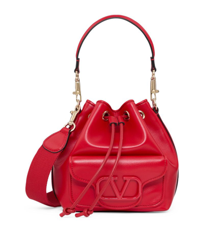 Shop Valentino Small Leather Locò Bucket Bag In Multi