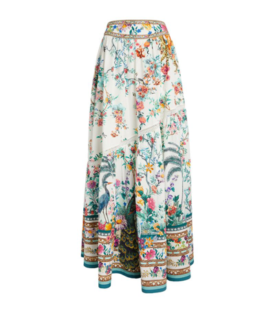 Shop Camilla Cotton Plumes And Parterres Maxi Skirt In Multi