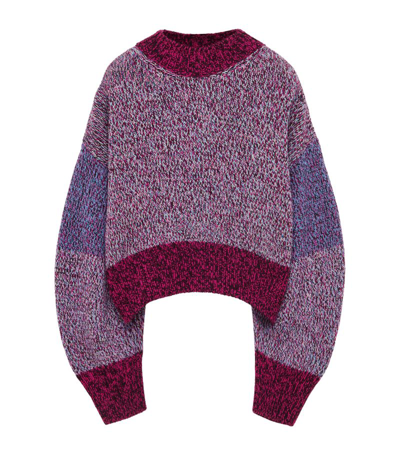 Shop Loewe Wool-blend Marl Sweater In Pink