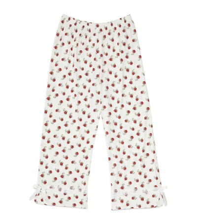 Shop Amiki Rose Print Anna Trousers (2-12 Years) In Pink