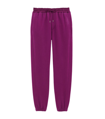 Shop Saint Laurent Embroidered Logo Sweatpants In Pink