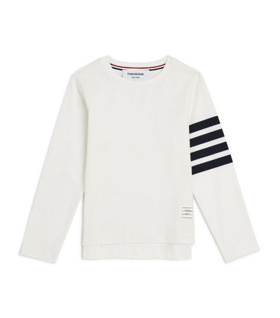 Shop Thom Browne 4-bar Long-sleeve T-shirt (2-12 Years) In White