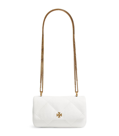 Shop Tory Burch Mini Leather Quilted Kira Bag In White