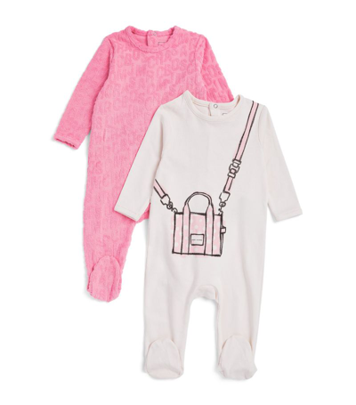 Shop Marc Jacobs Bag Print Pyjama Set (1-6 Months) In Pink