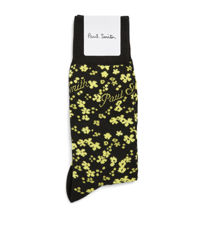 Shop Paul Smith Floral Socks In Black