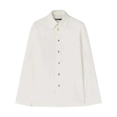 Jil Sander Organic Cotton Denim Shirt In White