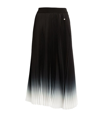 Shop Herno Ombré Pleated Midi Skirt In Black