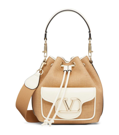 Shop Valentino Small Locò Bucket Bag In Beige