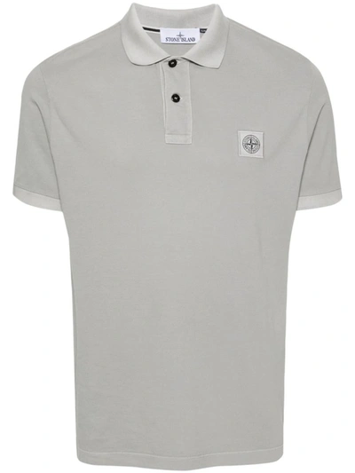Shop Stone Island Polo S/s Slim Fit Clothing In Grey