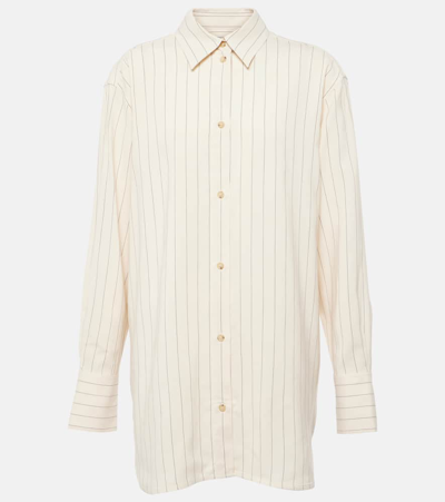 Shop Totême Pinstriped Shirt In White