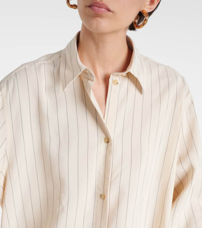 Shop Totême Pinstriped Shirt In White