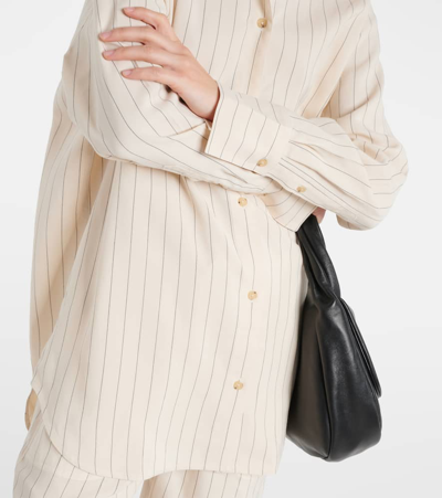 Shop Totême Pinstriped Shirt In White