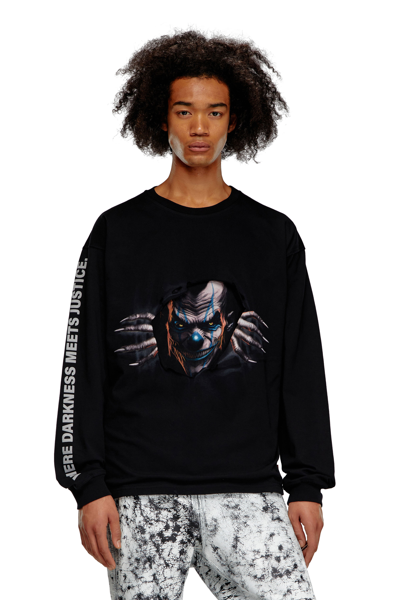 Shop Diesel Long-sleeve T-shirt With Poster Print In Black