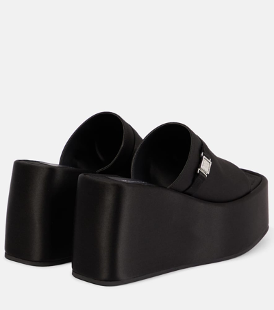 Shop Nodaleto Bulla Yelena Satin Platform Slides In Black