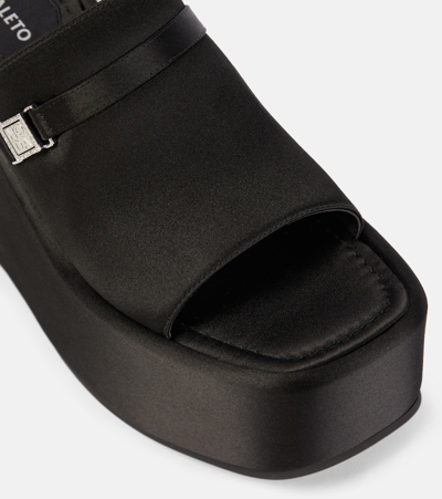 Shop Nodaleto Bulla Yelena Satin Platform Slides In Black