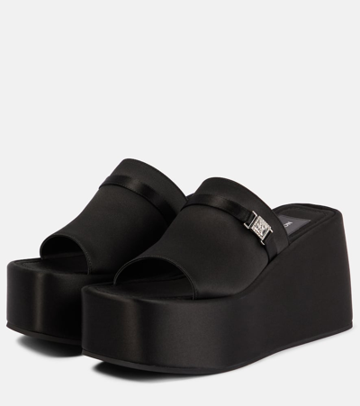 Shop Nodaleto Bulla Yelena Satin Platform Slides In Black