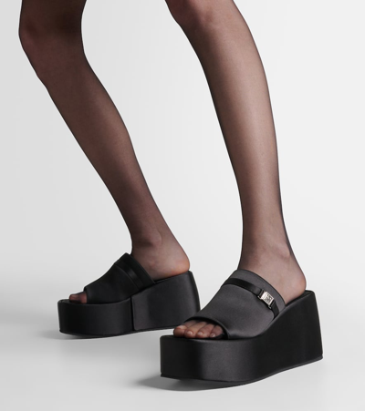 Nodaleto Bulla Yelena Satin Platform Slides In Black