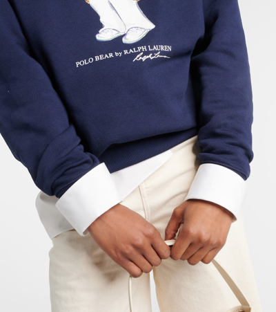Shop Polo Ralph Lauren Polo Bear Cotton-blend Sweatshirt In Blue