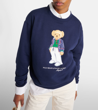 Shop Polo Ralph Lauren Polo Bear Cotton-blend Sweatshirt In Blue