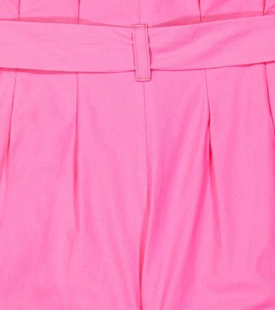 Monnalisa Cropped Cotton Poplin Pants In Red