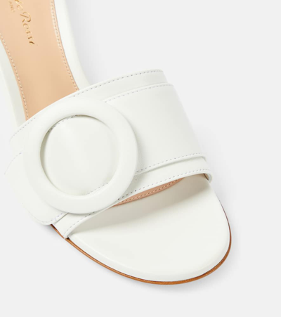 Gianvito Rossi Embellished Leather Sandals In White