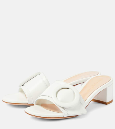 Gianvito Rossi Embellished Leather Sandals In White