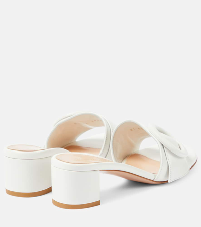 Gianvito Rossi Embellished Leather Sandals In White