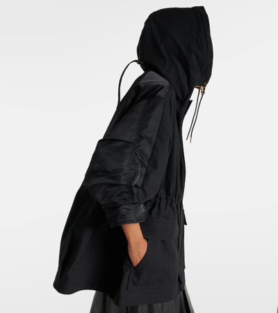 Shop Sacai X Carhartt Oversized Cotton Parka In Black