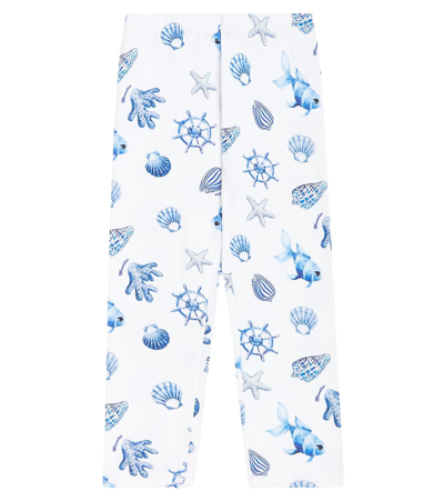 Monnalisa Printed Cotton-blend Jersey Leggings In Multicoloured