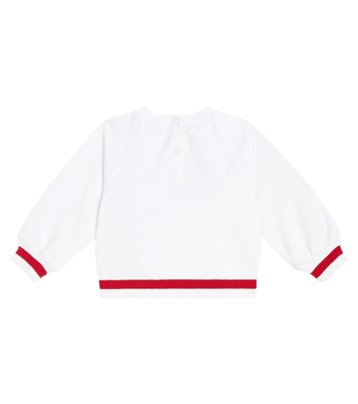Shop Monnalisa Baby Cotton-blend Jersey Sweatshirt In White