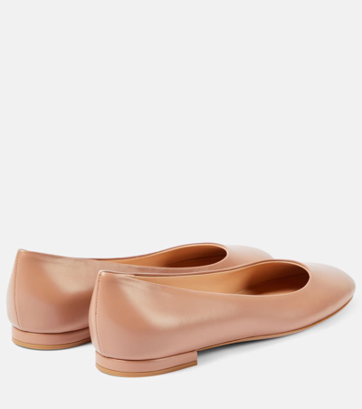 Shop Gianvito Rossi Leather Ballet Flats In Brown